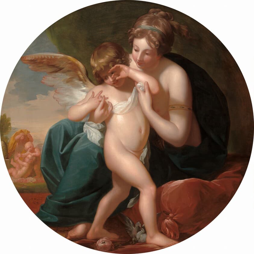 Cupid, Stung by a Bee, Is Cherished by his Mother — Benjamin West
