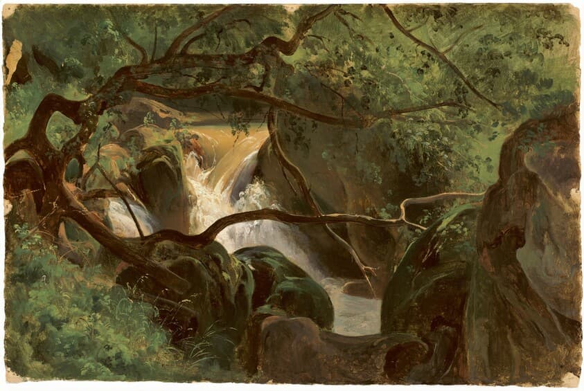 Forest Interior with a Waterfall, Papigno — André Giroux