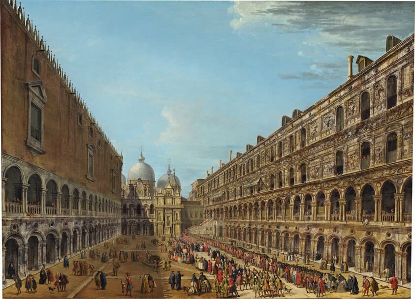 Procession in the Courtyard of the Ducal Palace, Venice — Antonio Joli