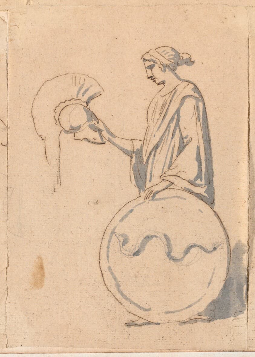 Woman with a Helmet and Shield — Jacques-Louis David