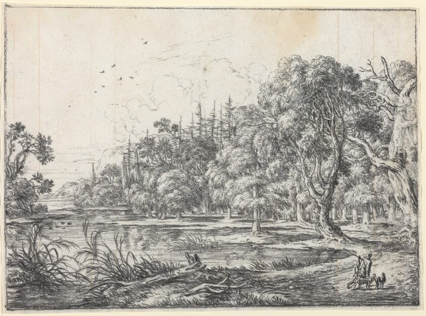 A Woodland Pond with a Hunter — Jonas Umbach