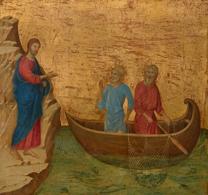 The Calling of the Apostles Peter and Andrew — Duccio di Buoninsegna