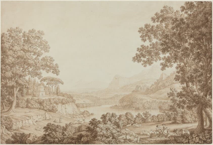 Arcadian Landscape with a Mausoleum — Christoph Heinrich Kniep