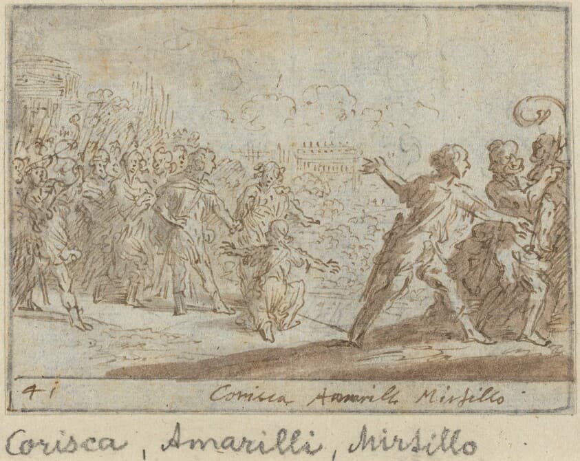 Corisca, Amarilli and Mirtillo — Johann Wilhelm Baur