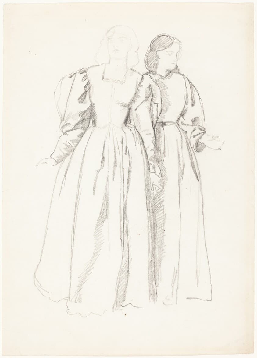 Study of Two Young Women [recto] — Valentine Cameron Prinsep
