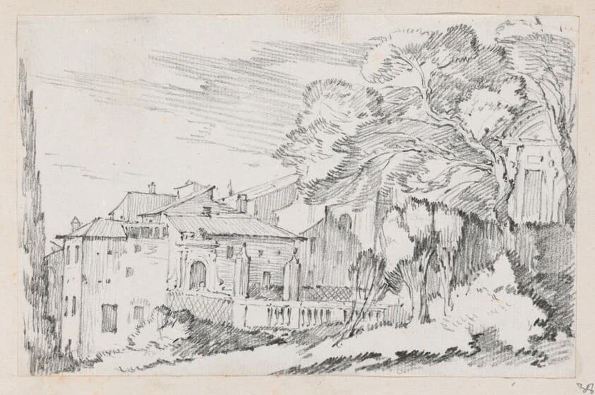 Houses and a Garden on a Hillside in Italy — Joseph-Marie Vien