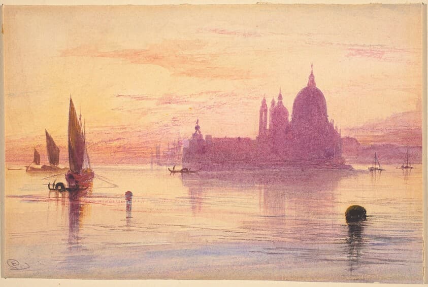 Santa Maria della Salute, Venice, at Sunset — Edward Lear
