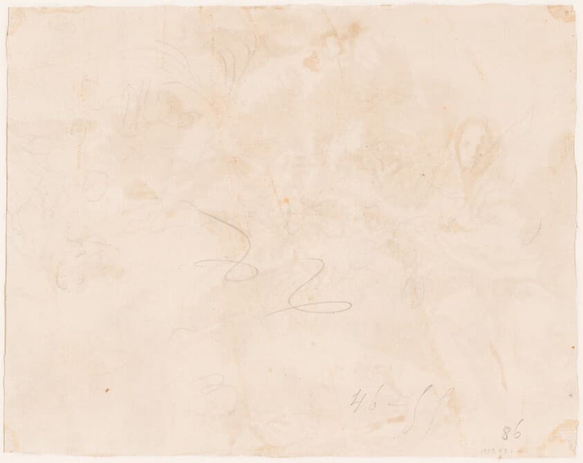 Sketch for the Flight into Egypt [verso] — Giovanni Domenico Tiepolo