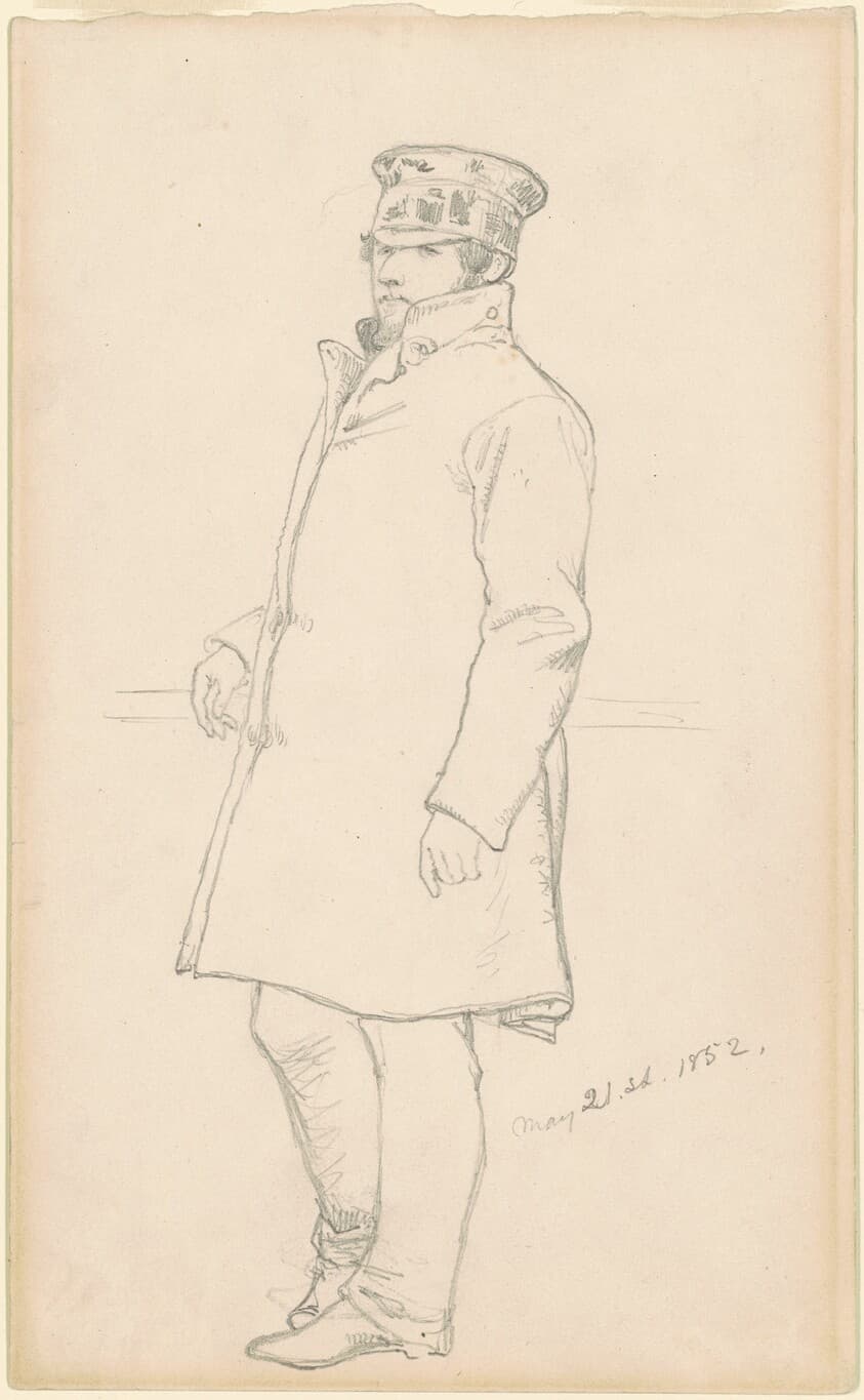 Man in Cap and Coat — Emanuel Gottlieb Leutze