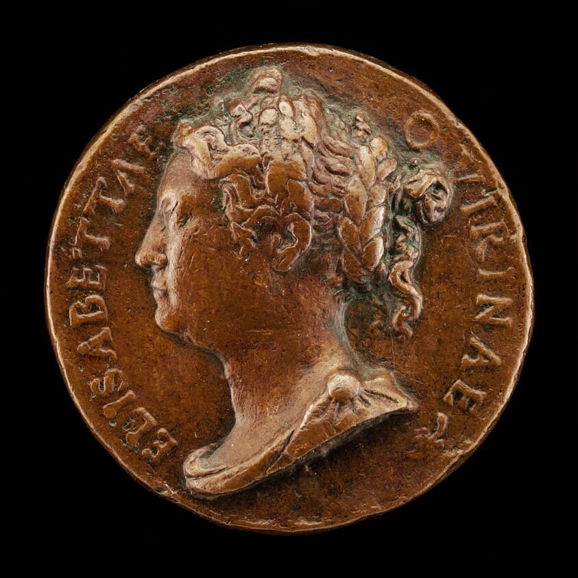 Elisabetta Querini, died 1559, Daughter of Francesco Querini of Venice, Wife of Lorenzo Masolo, Widowed 1556 [obverse] — Danese Cattaneo