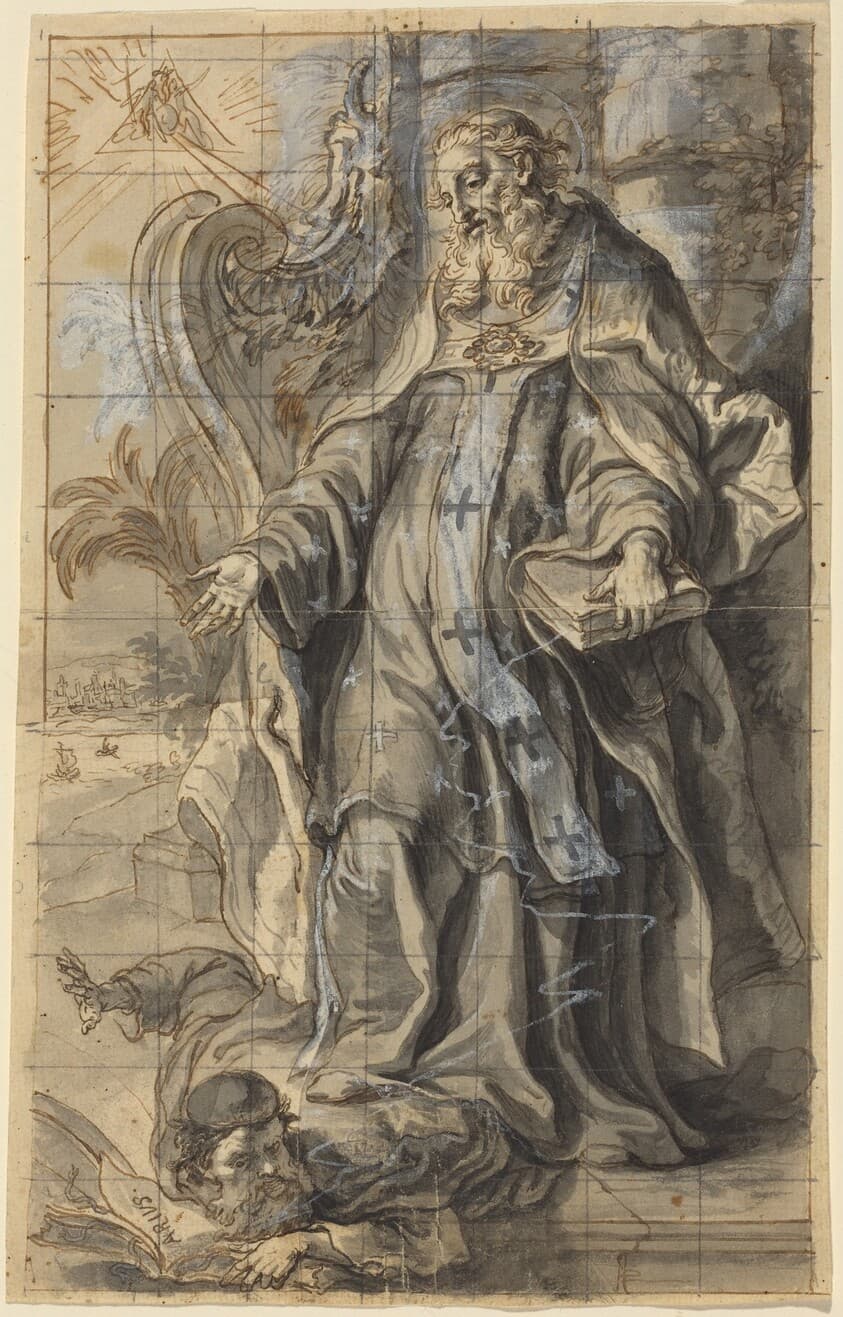 Saint Ambrose Suppressing Heresy — Gottfried Bernhard Götz