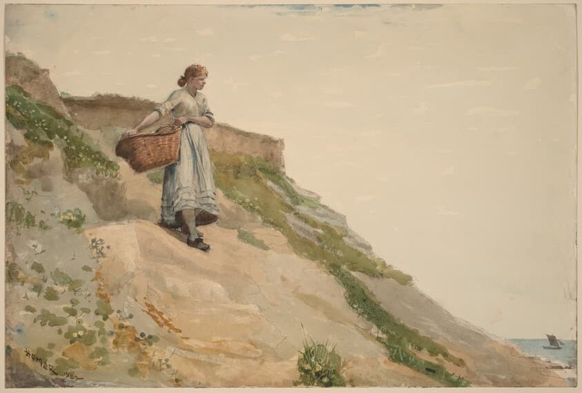 Girl Carrying a Basket — Winslow Homer