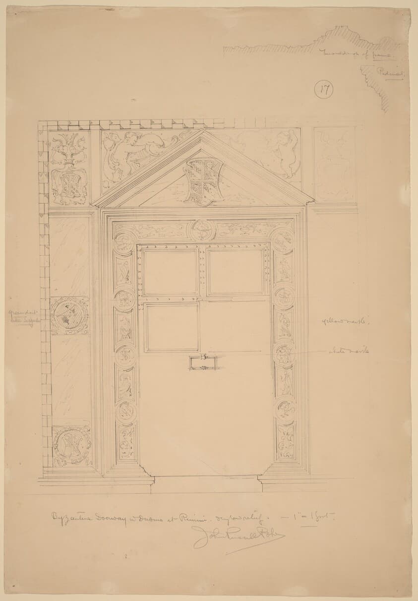 Byzantine Doorway with Duomo, Rimini — John Russell Pope