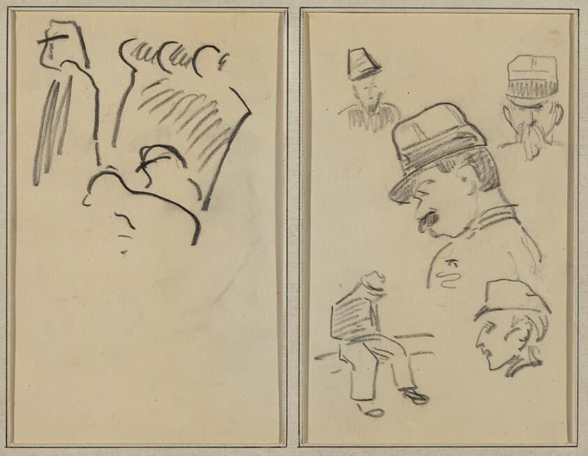 Soldiers; Four Soldiers and a Seated Figure [verso] — Paul Gauguin