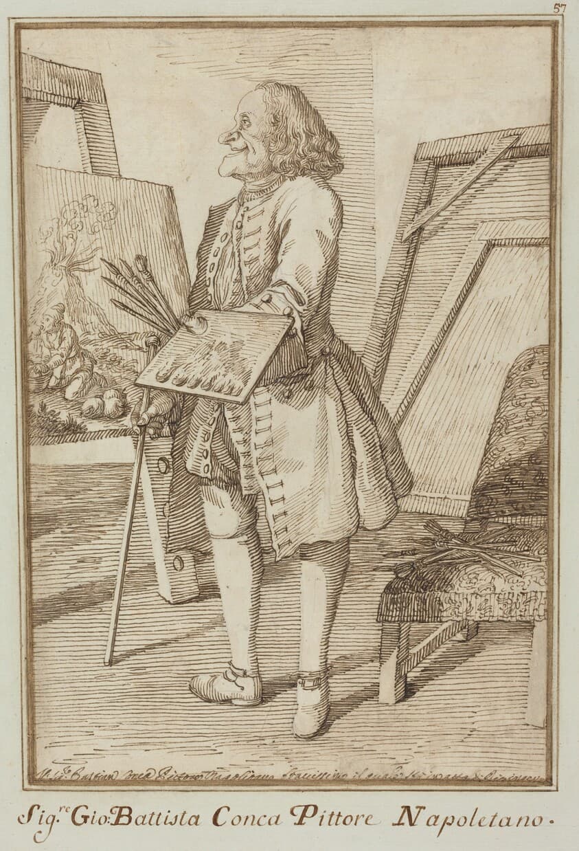 Signore Sebastiano Conca, Pittore Napoletano (Signore Sebastiano Conca, Neapolitan Painter) — Pier Leone Ghezzi