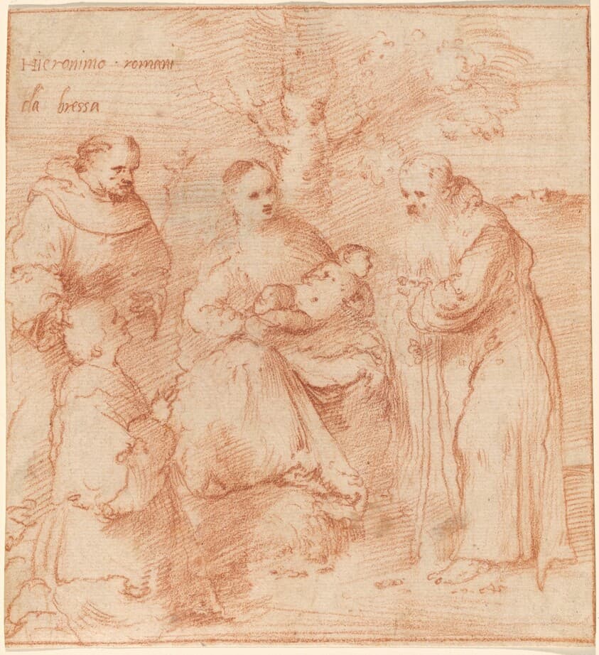 The Madonna and Child with Saints Francis and Anthony Abbot and a Donor — Girolamo Romanino