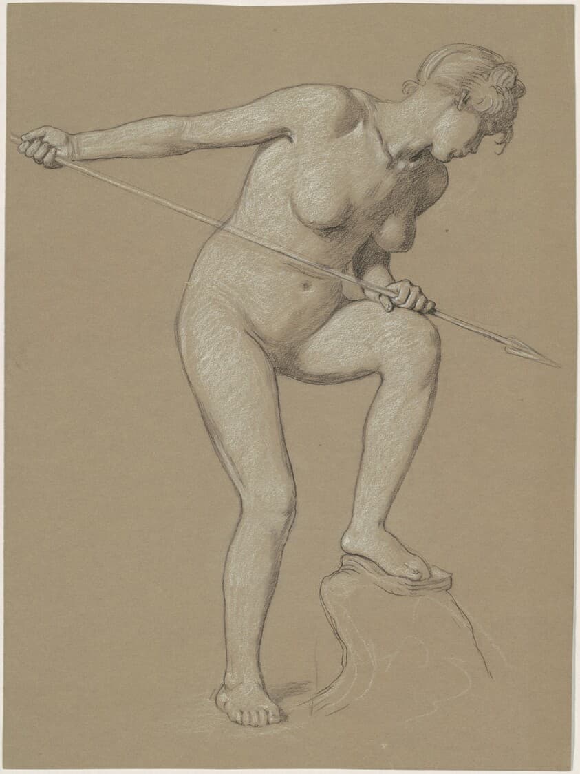 Girl Spearing Dolphin — Elihu Vedder