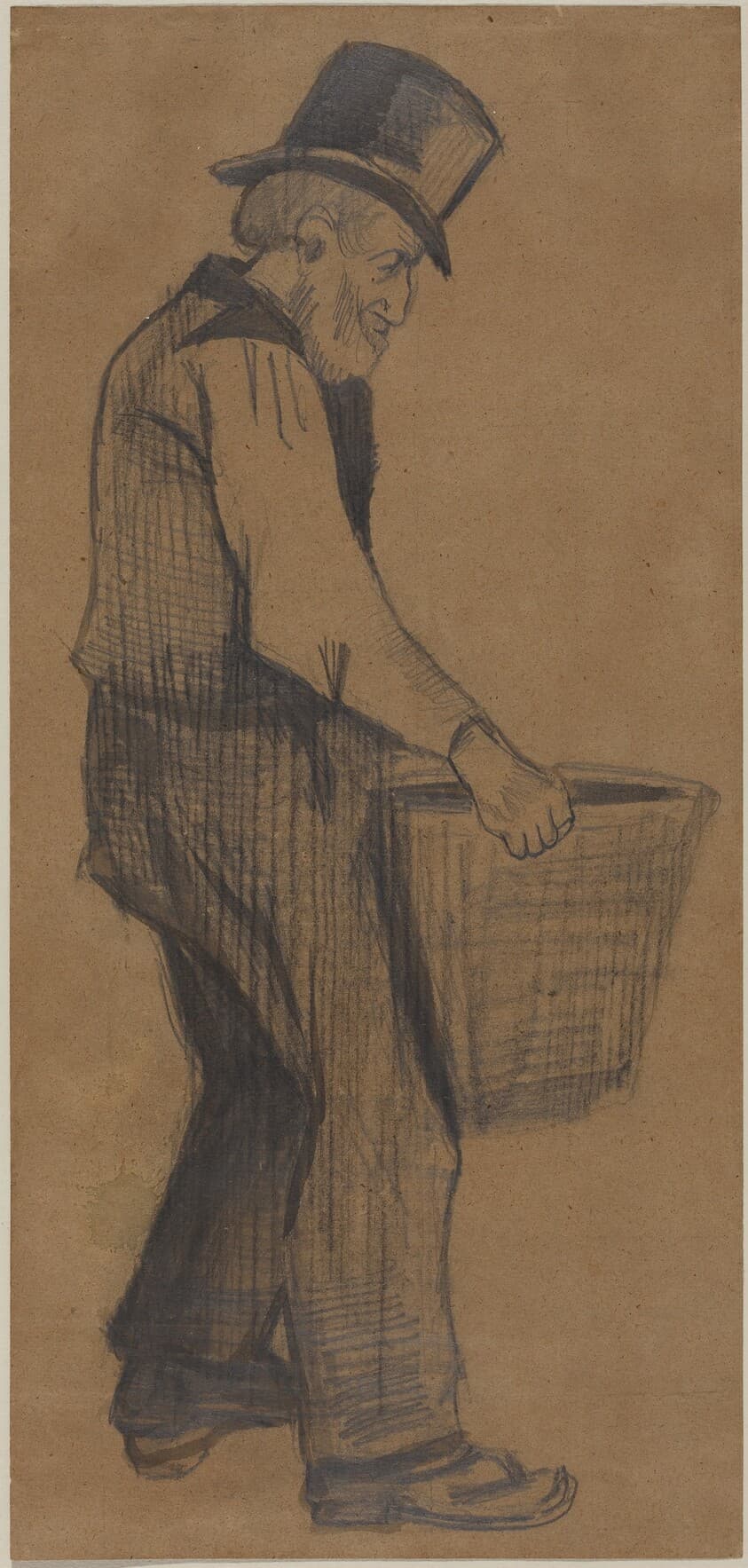 Old Man Carrying a Basket, Facing Right — Vincent van Gogh