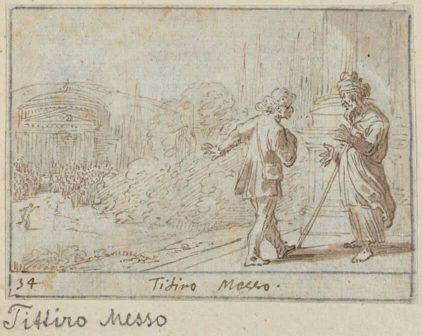 Titiro and Messo — Johann Wilhelm Baur