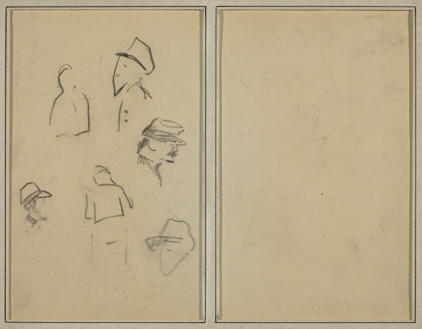 Four Heads and Two Figures [verso] — Paul Gauguin