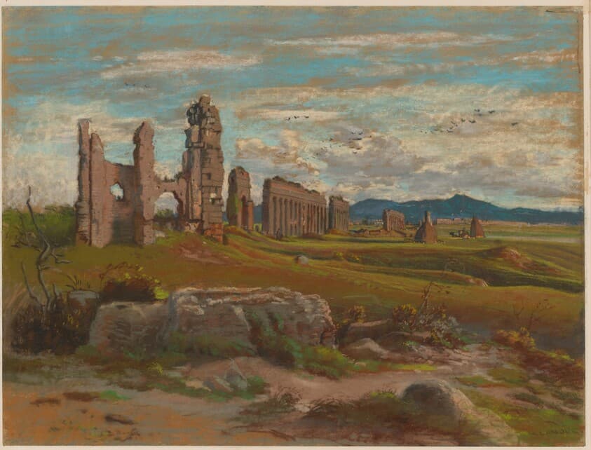 The Aqua Claudia in the Roman Campagna — Félix-Hippolyte Lanoüe
