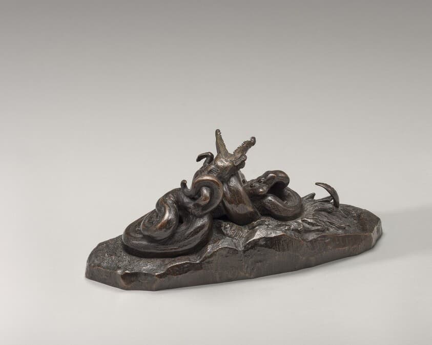 Python Crushing a Crocodile — Antoine-Louis Barye
