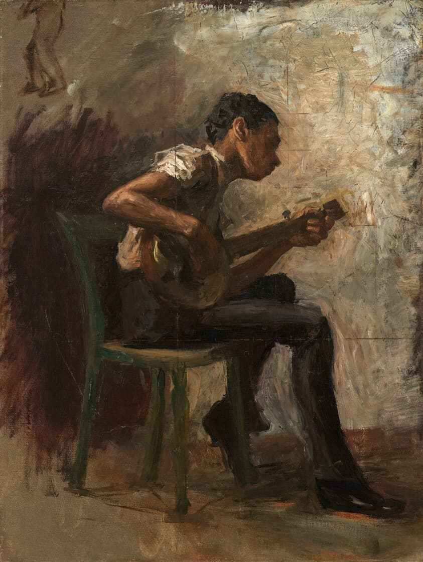 Study for "The Dancing Lesson": The Banjo Player — Thomas Eakins