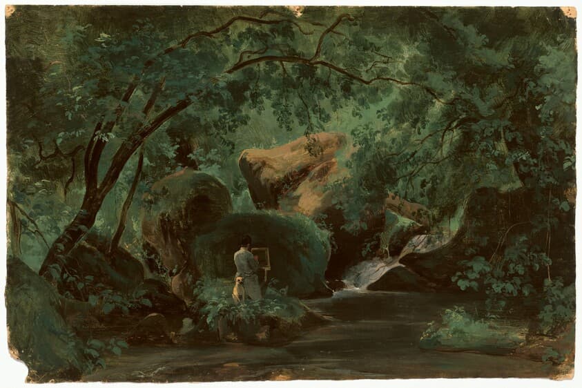 Forest Interior with a Painter, Civita Castellana — André Giroux