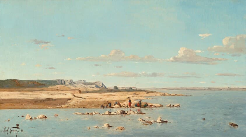 Washerwomen on the Banks of the Durance — Paul Guigou