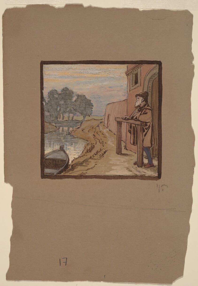 Old Man by a River — Elihu Vedder