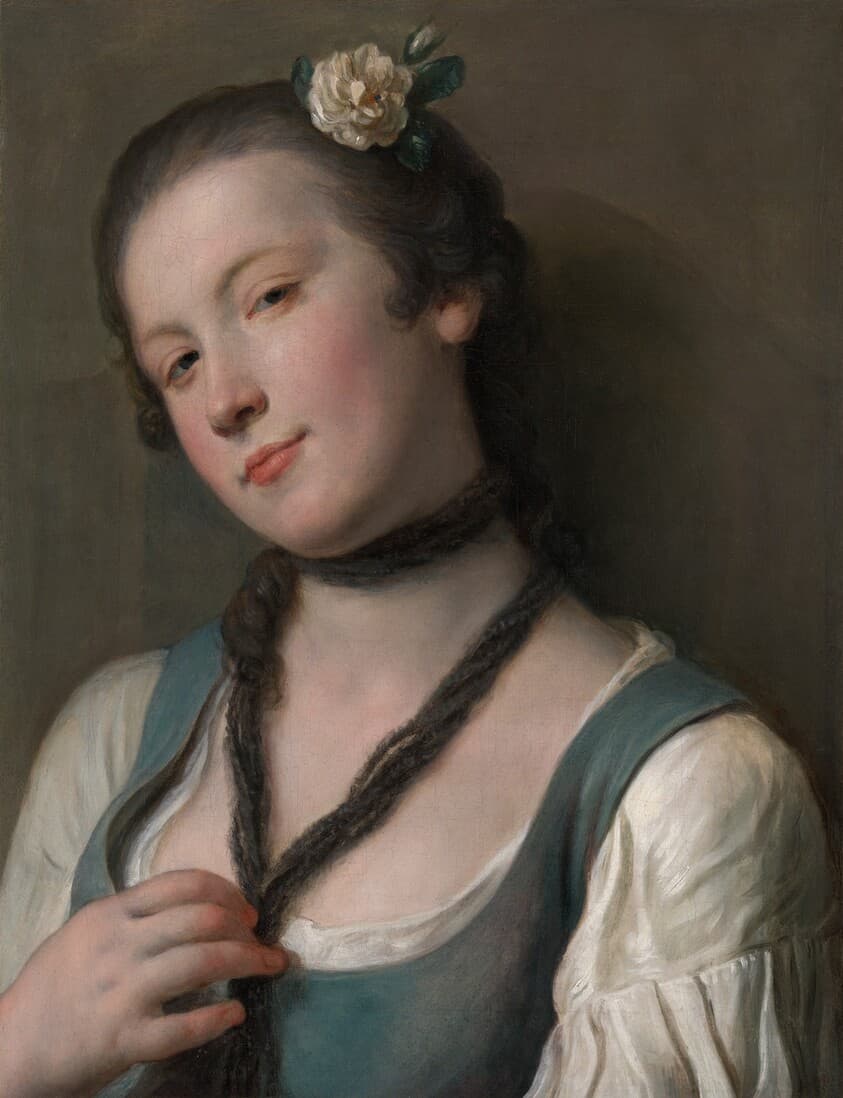 A Girl with a Flower in Her Hair — Pietro Rotari