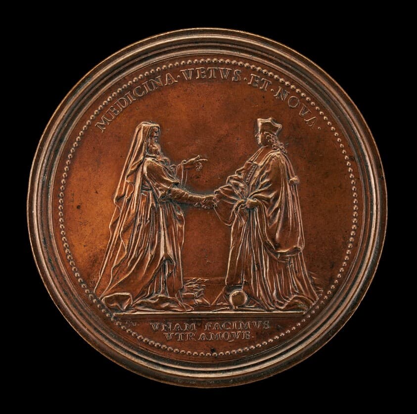 Hippocrates and Dr. John Freind [reverse] — Ferdinand de Saint-Urbain