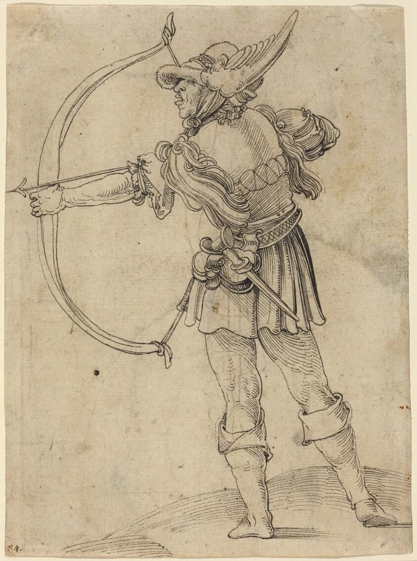 Archer Drawing His Bow — Hans Leonard Schäufelein