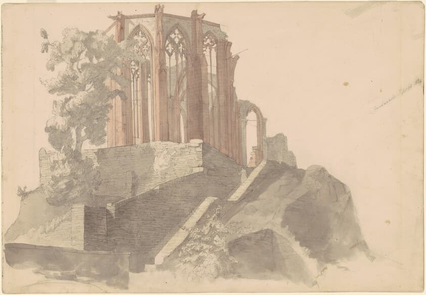 Cathedral Ruins, Bacharach — Emanuel Gottlieb Leutze
