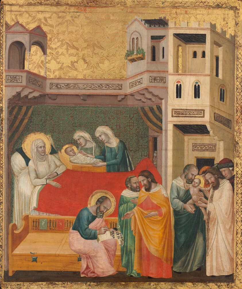 The Birth, Naming, and Circumcision of Saint John the Baptist — Giovanni Baronzio