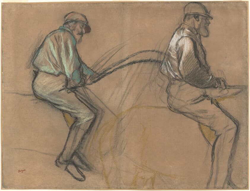 Two Studies of a Jockey — Edgar Degas