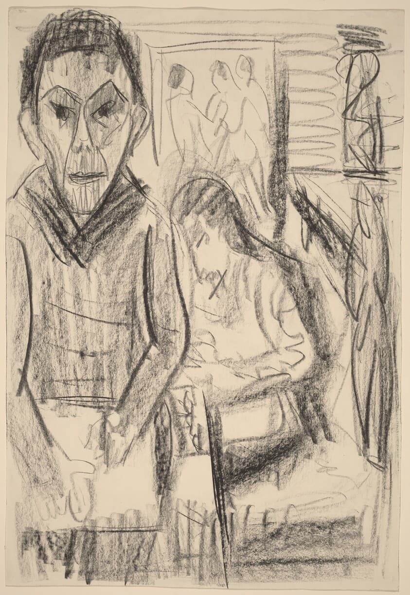 Self-Portrait in the Studio (Selbstbildnis im Atelier) — Ernst Ludwig Kirchner