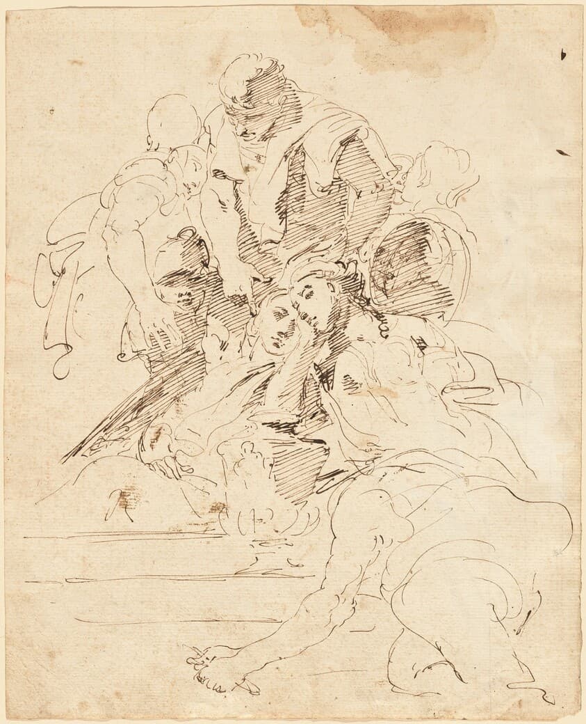 Classical Figures Gathered around an Urn — Giovanni Battista Tiepolo