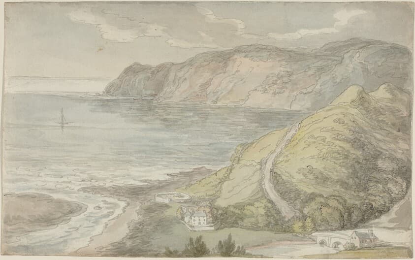 View from the Inn at Lynton — Thomas Rowlandson