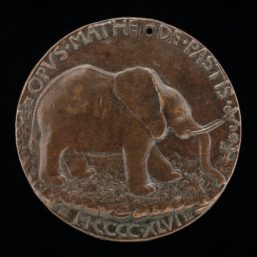 The Malatesta Elephant in a Meadow [reverse] — Matteo de' Pasti