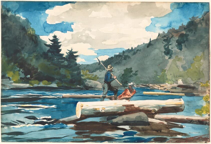 Hudson River, Logging — Winslow Homer
