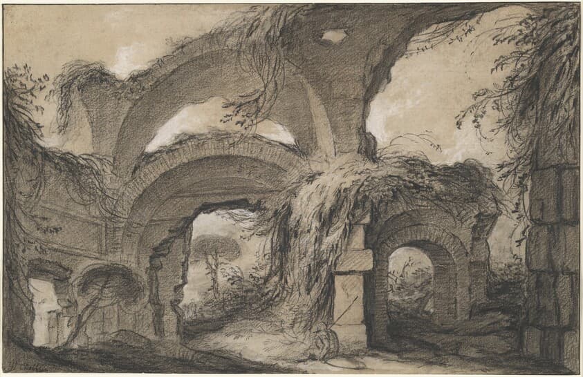 Arches of the Larger Baths at Hadrian's Villa — Charles Michel-Ange Challe