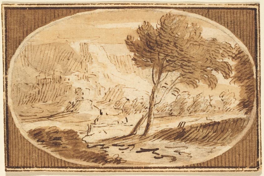 A Landscape with a Great Tree — Herman van Swanevelt