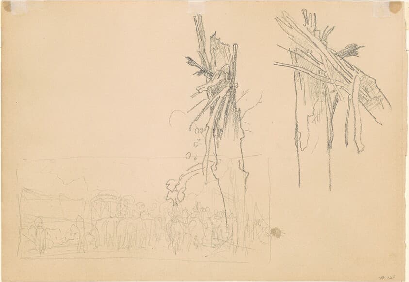 Two Shattered Trees; and Study for "The Road" [verso] — John Singer Sargent
