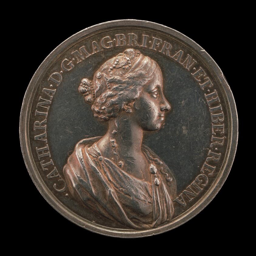 Catherine of Braganza, 1638-1705, Wife of Charles II, King of England, 1662 [reverse] — Jan Roettiers