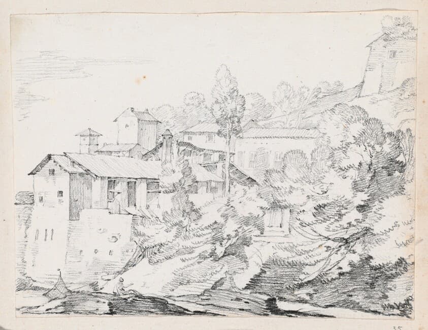 Italian Buildings on a Hillside — Joseph-Marie Vien