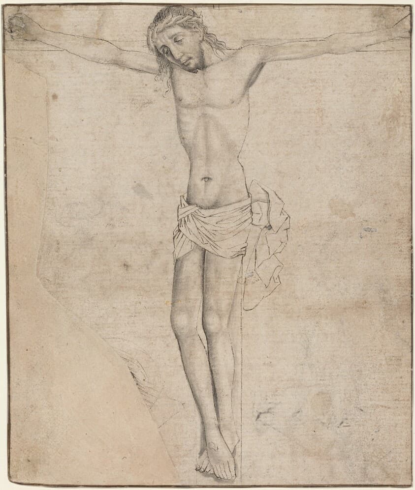 Christ on the Cross [recto] — Master of the Drapery Studies