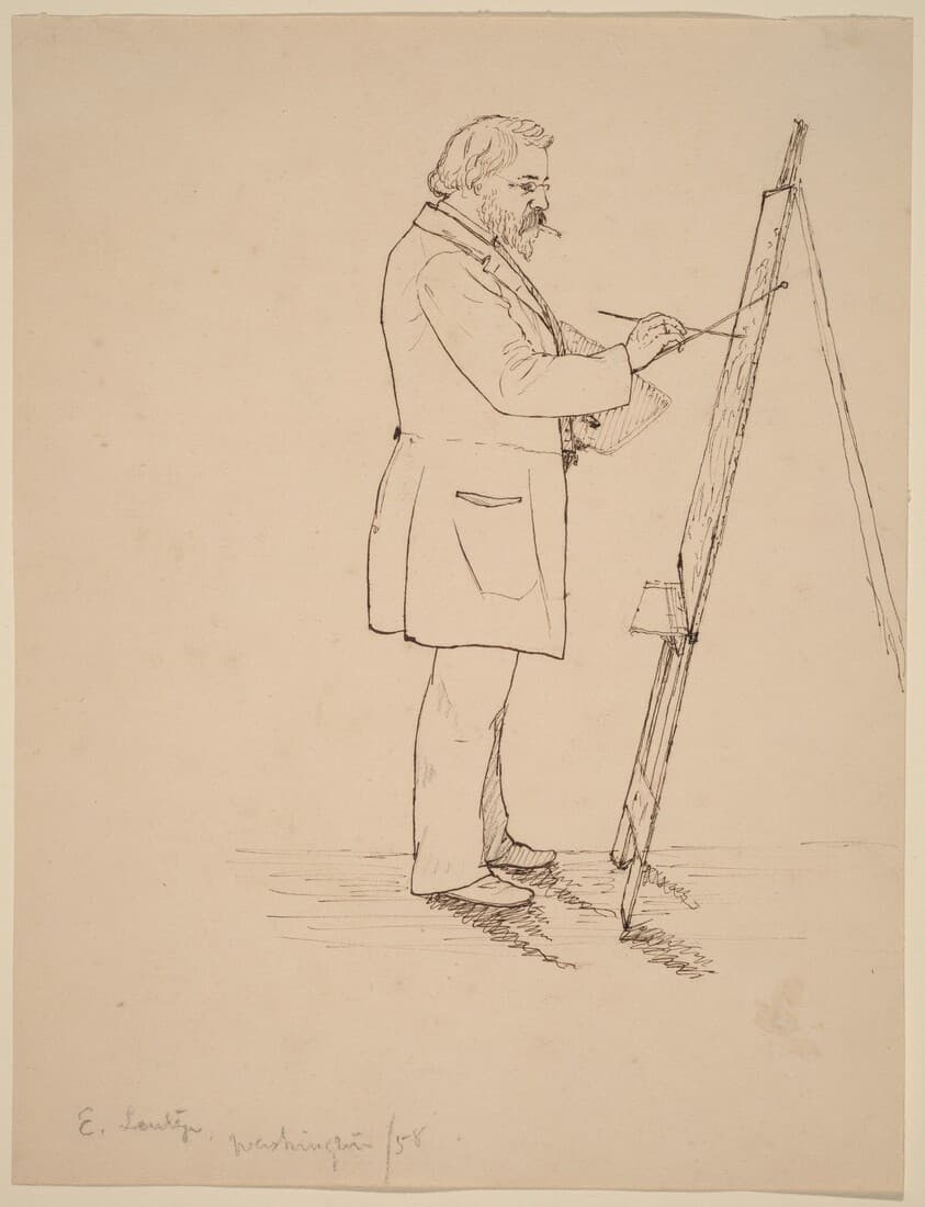 Sketching - Emanuel Leutze — John Quincy Adams Ward