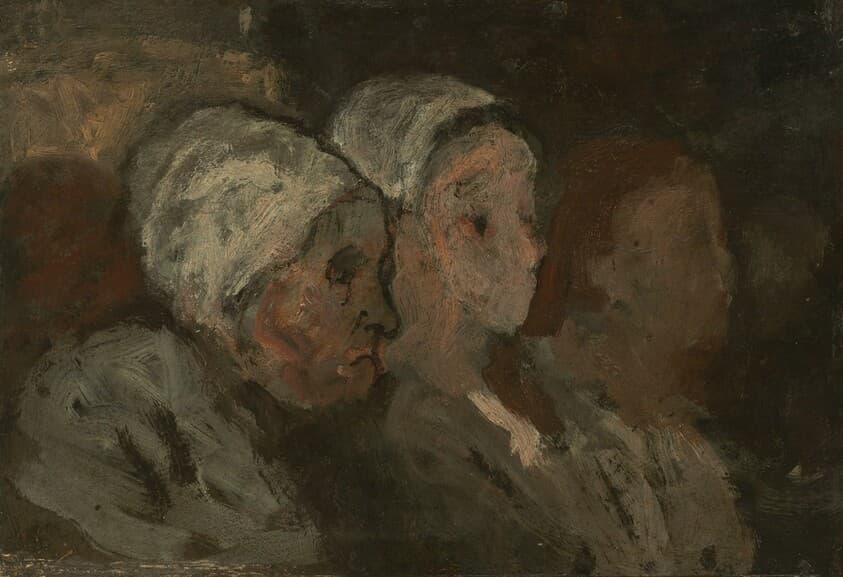 In Church — Honoré Daumier