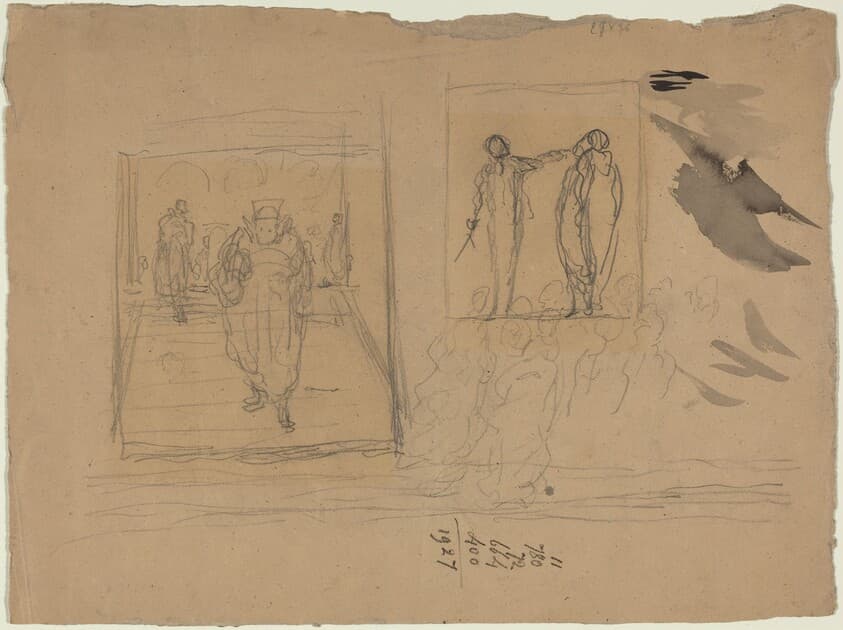 Scene in a Palace of Justice — Honoré Daumier